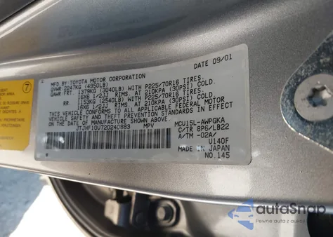 2002 Lexus Rx 300 z USA, uszkodzony, nr VIN JTJHF10U720240883